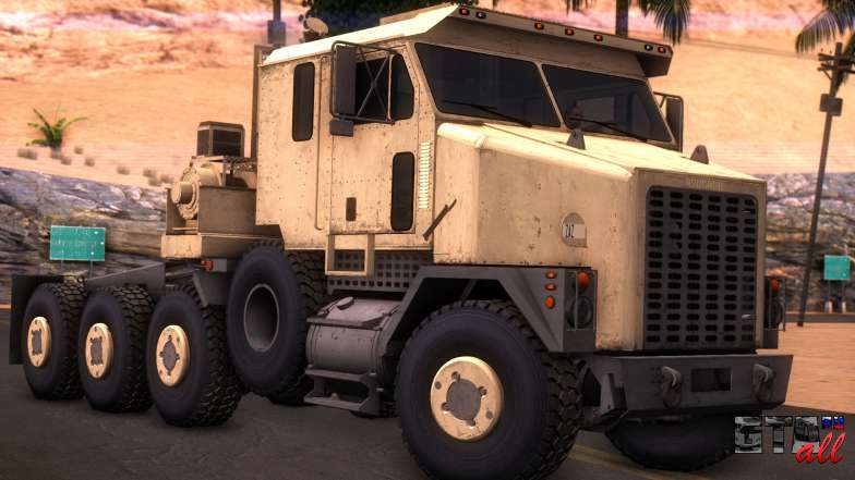 Oshkosh M1070 HET Tank Transporter для GTA San Andreas вид спереди