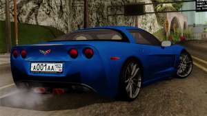 Chevrolet Corvette C6 для GTA San Andreas вид сзади