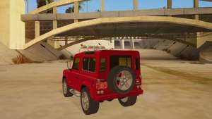 Land Rover Defender для GTA San Andreas задняя часть