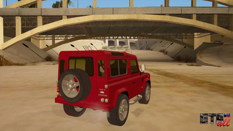 Land Rover Defender для GTA San Andreas вид сзади