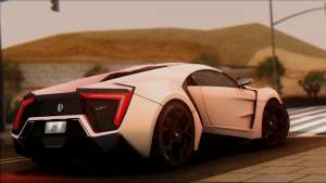 W Motors Lykan Hypersport 2013 для GTA San Andreas вид сзади