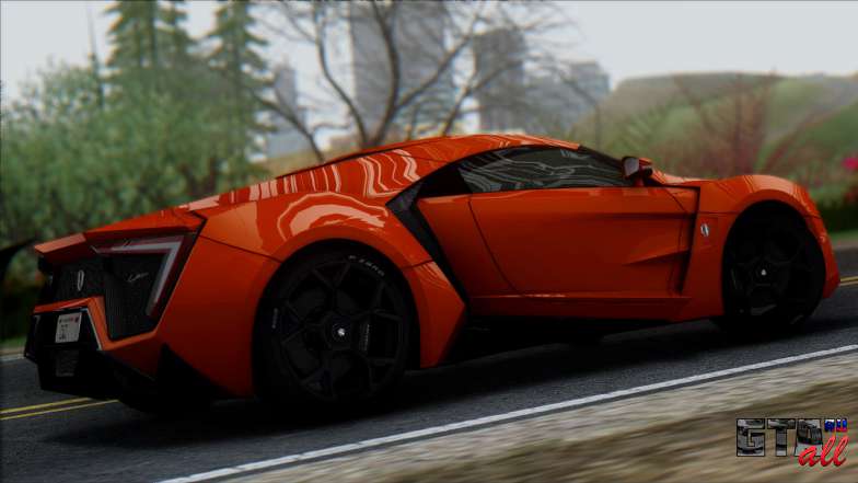 W Motors Lykan Hypersport 2013 для GTA San Andreas оранжевого цвета сзади