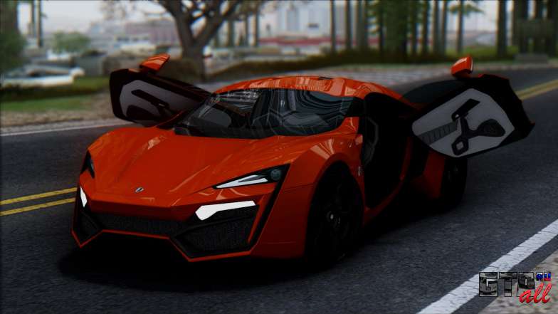 W Motors Lykan Hypersport 2013 для GTA San Andreas с открытыми дверьми