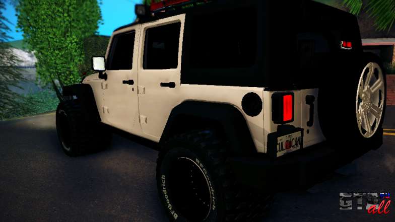 Jeep Wrangler 4x4 для GTA San Andreas вид сзади