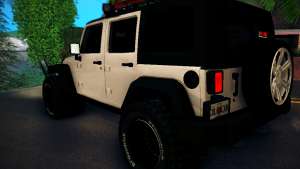 Jeep Wrangler 4x4 для GTA San Andreas вид сзади