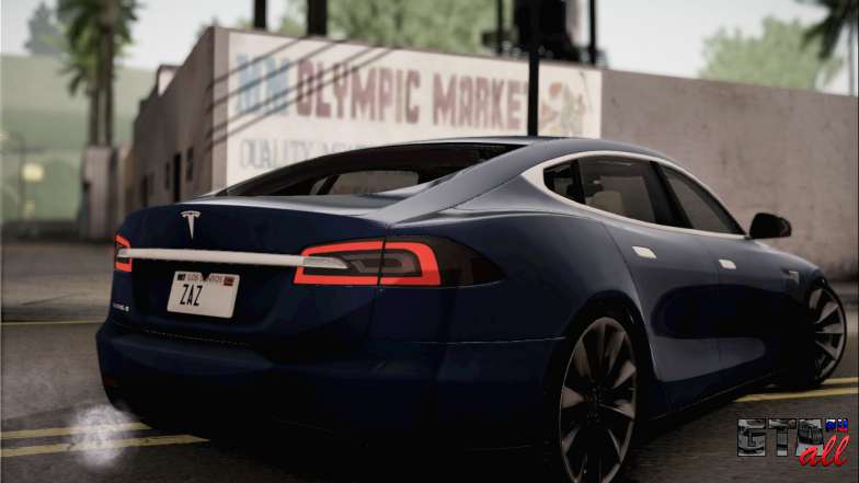 Tesla Model S 2014 для GTA San Andreas вид сзади