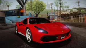 Ferrari 488 Spider для GTA San Andreas вид спереди