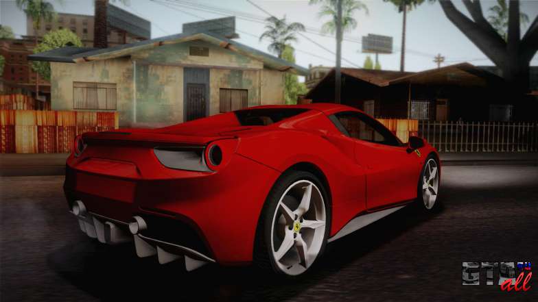 Ferrari 488 Spider для GTA San Andreas вид сзади