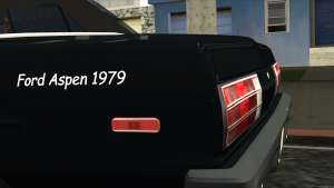 Ford Aspen 1979 для GTA San Andreas багажник