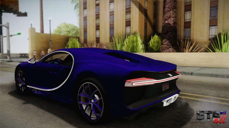 Bugatti Chiron 2017 v2.0 для GTA San Andreas вид сзади