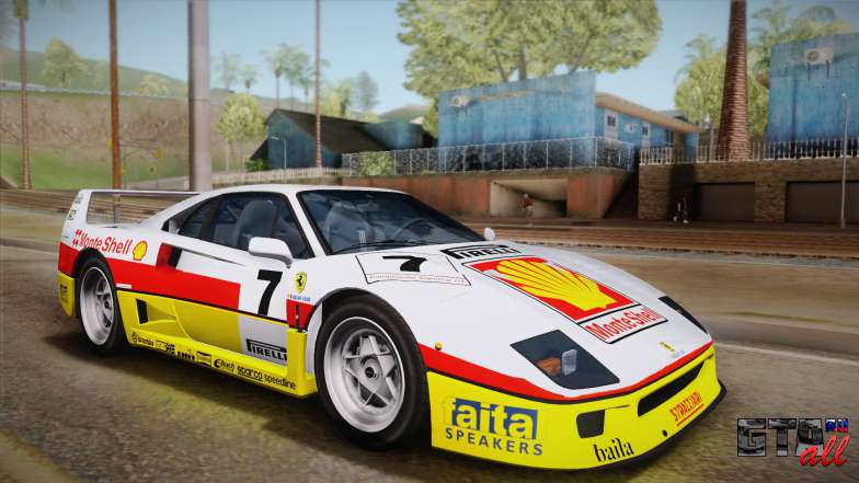 Ferrari F40 (US-Spec) 1989 HQLM для GTA San Andreas покраска желтая с белым