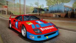 Ferrari F40 (US-Spec) 1989 HQLM для GTA San Andreas красная с синим