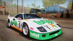 Ferrari F40 (US-Spec) 1989 HQLM для GTA San Andreas спортивная версия белая с зеленым