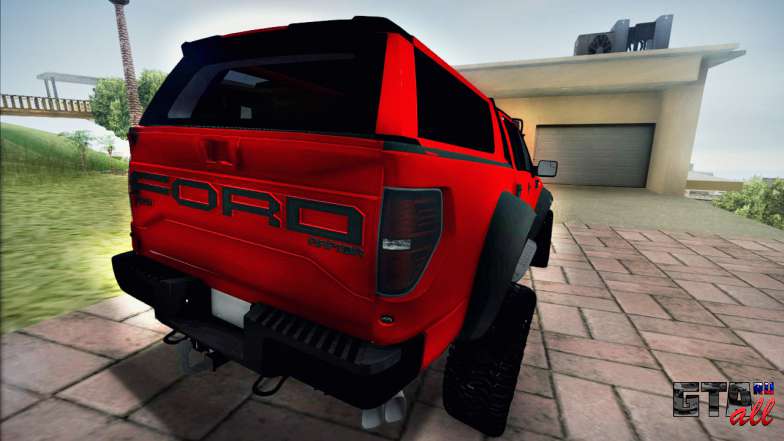 Ford F150 Raptor Long V12 для GTA San Andreas вид сзади