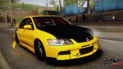 Mitsubishi Lancer Evolution IX Tuned для GTA San Andreas вид спереди