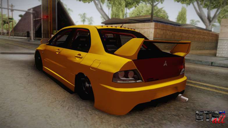 Mitsubishi Lancer Evolution IX Tuned для GTA San Andreas вид сзади