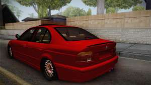 BMW 530d E39 Red Black для GTA San Andreas вид сзади