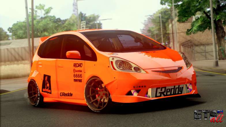 Honda Fit 2009 Rocket Bunny для GTA San Andreas вид спереди