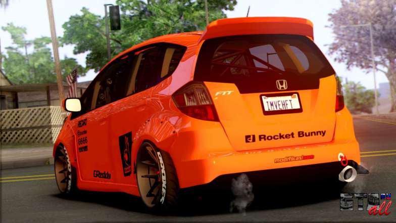 Honda Fit 2009 Rocket Bunny для GTA San Andreas вид сзади