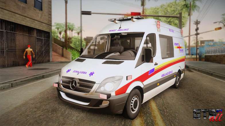 Mercedes-Benz Sprinter 2012 SA EMS Alliance для GTA San Andreas передняя часть