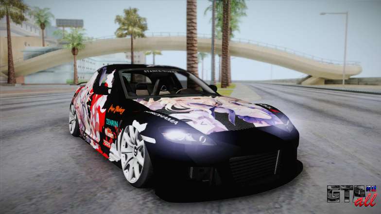 Mazda RX-8 VIP Stance Shimakaze Itasha для GTA San Andreas вид спереди