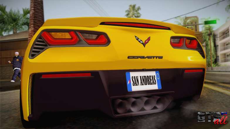 Chevrolet Corvette Stingray 2015 для GTA San Andreas задний бампер