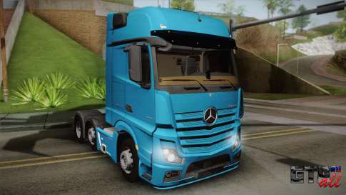 Mercedes-Benz Actros Mp4 6x2 v2.0 Gigaspace для GTA San Andreas вид спереди