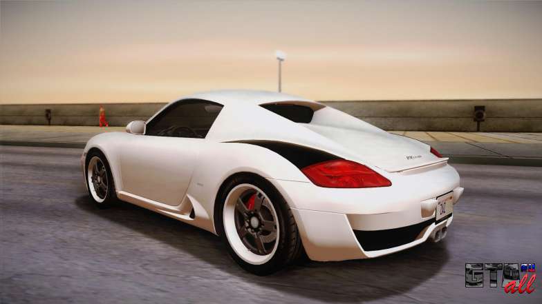 Ruf RK Coupe (987) 2007 HQLM для GTA San Andreas вид сзади