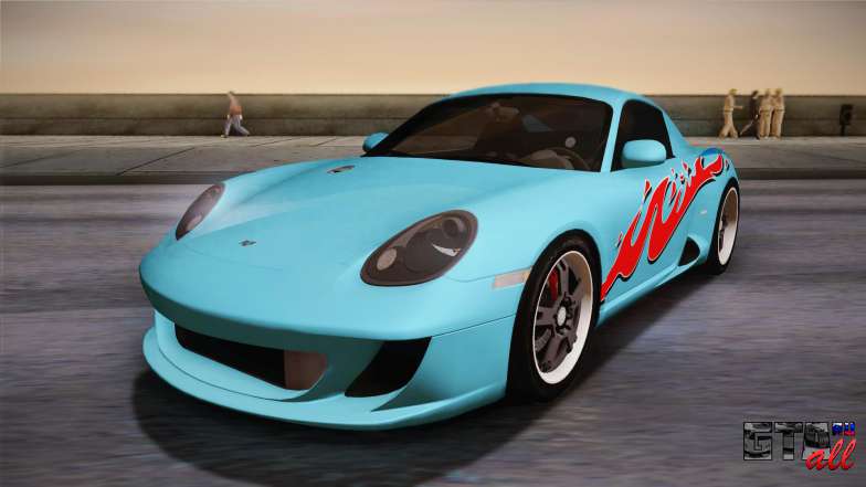 Ruf RK Coupe (987) 2007 HQLM для GTA San Andreas синяя покраска