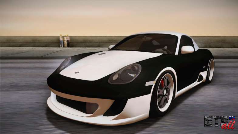 Ruf RK Coupe (987) 2007 HQLM для GTA San Andreas черно-белая