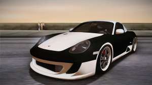 Ruf RK Coupe (987) 2007 HQLM для GTA San Andreas черно-белая