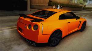 Nissan GT-R R35 для GTA San Andreas задняя часть