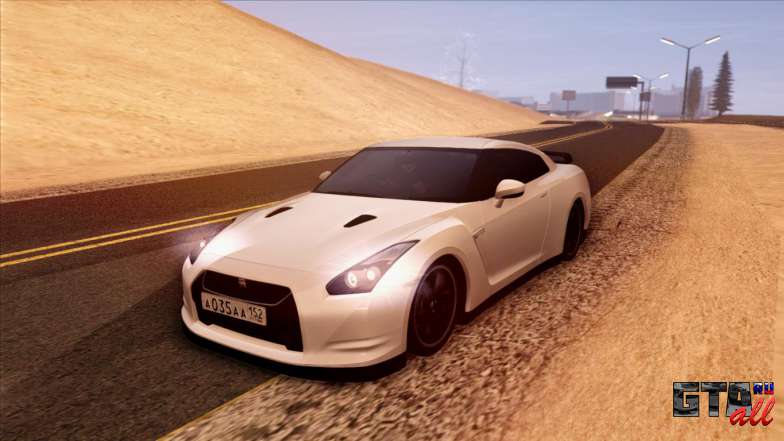 Nissan GT-R R35 для GTA San Andreas вид спереди