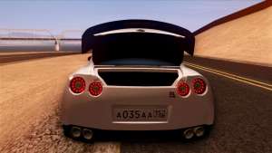 Nissan GT-R R35 для GTA San Andreas открытый багажник