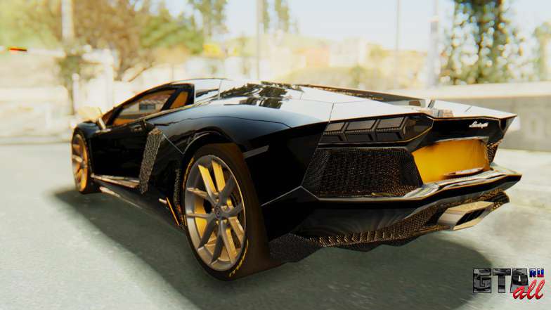 Lamborghini Aventador LP700-4 Light Tune для GTA San Andreas вид сзади