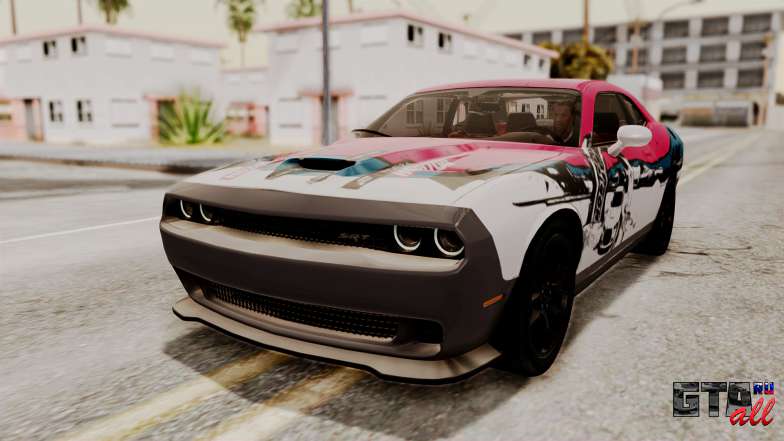 Dodge Challenger SRT Hellcat 2015 HQLM PJ для GTA San Andreas разноцветная покраска