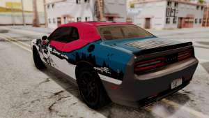 Dodge Challenger SRT Hellcat 2015 HQLM PJ для GTA San Andreas разноцветная покраска сзади