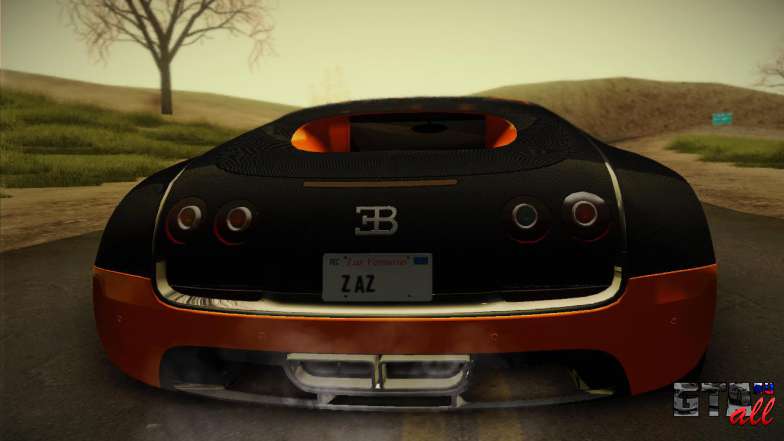 Bugatti Veyron Super Sport World Record Edition для GTA San Andreas задняя часть