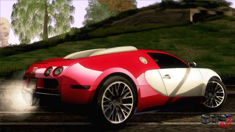 Bugatti Veyron 16.4 для GTA San Andreas вид сзади