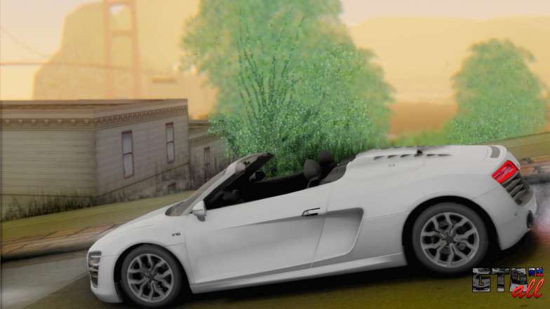 Audi R8 V10 Spyder 2014 для GTA San Andreas вид сбоку