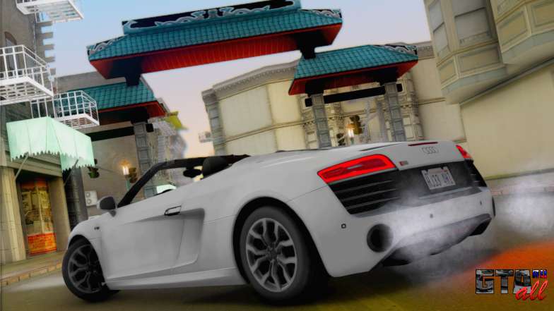 Audi R8 V10 Spyder 2014 для GTA San Andreas вид сзади