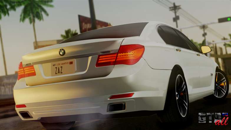 BMW 7 Series F02 2013 для GTA San Andreas вид сзади