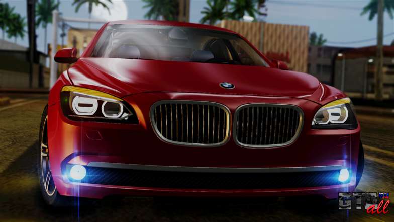 BMW 7 Series F02 2013 для GTA San Andreas включенные фары