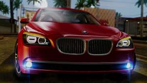 BMW 7 Series F02 2013 для GTA San Andreas включенные фары