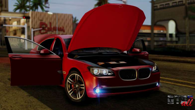 BMW 7 Series F02 2013 для GTA San Andreas открытый капот