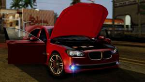 BMW 7 Series F02 2013 для GTA San Andreas открытый капот