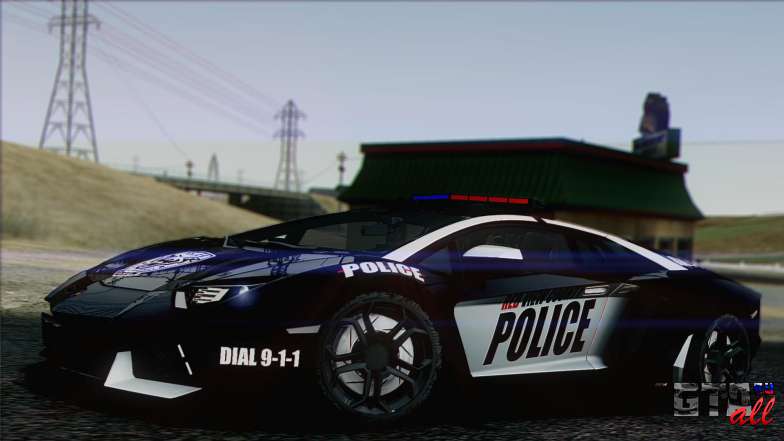 Lamborghini Aventador LP 700-4 Police для GTA San Andreas вид спереди