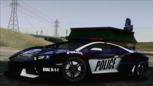 Lamborghini Aventador LP 700-4 Police для GTA San Andreas вид спереди