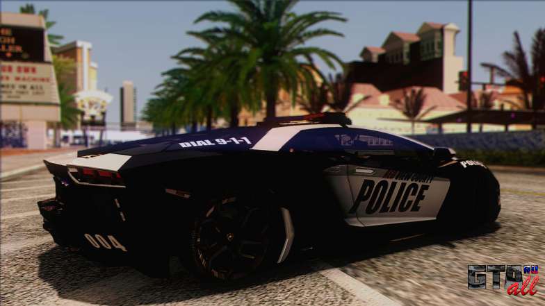 Lamborghini Aventador LP 700-4 Police для GTA San Andreas сзади