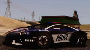 Lamborghini Aventador LP 700-4 Police для GTA San Andreas сбоку